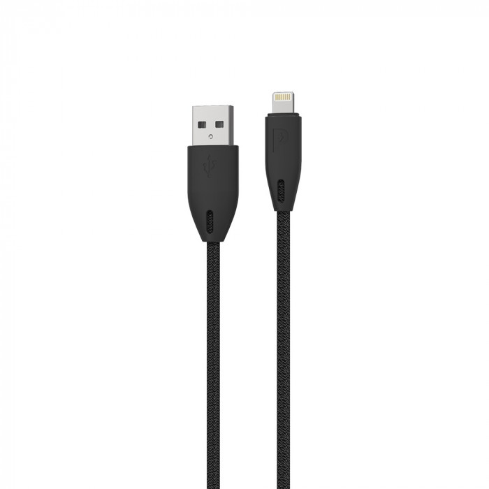 Powerology Braided USB-A to Lightning Cable 1.2M - Black